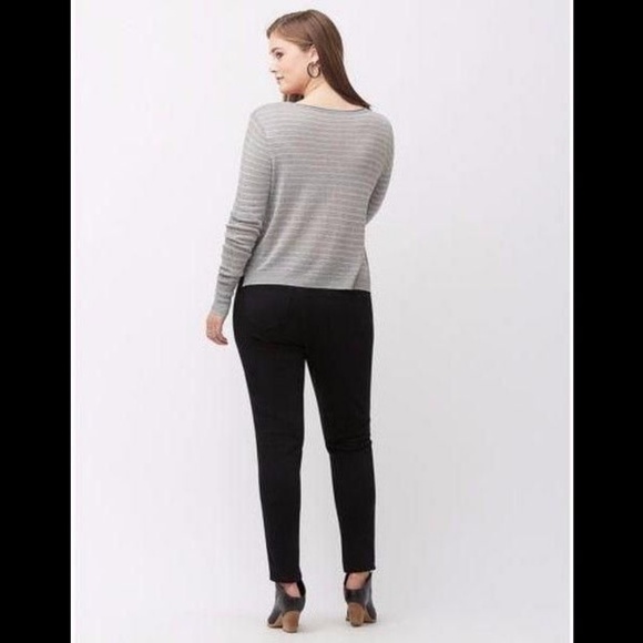 Lane Bryant Metallic Striped Cropped Sweater 18-20 - Picture 4 of 5